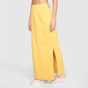 Nike Sportswear Yellow Maxi Skirt Side Slit Size S Streetwear Colorblock Sporty